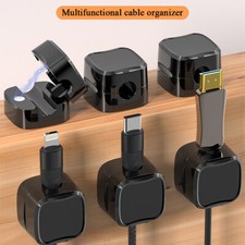 6pcs Magnetic Cable Clips Self-Adhesive Cord Organizer Holder Desk Cables Fixed` picture