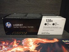 HP 128A CE320AD Black Original LaserJet Toner Cartridge 2-Pack Sealed New picture