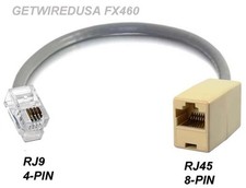 RJ9 RJ10 RJ22 4P4C 4PIN to RJ45 CAT5 ETHERNET 8P8C 8PIN NETWORK HEADSET ADAPTER picture
