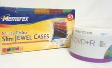 Memorex Dvd+r 50 Pack 16x 4.7 GB 120 Min & 50 Pack Slim Line Jewel Cases picture