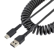 StarTech 1.6ft (50cm) USB-A to USB-C Fast Charging Cable, Rugged, Coiled picture