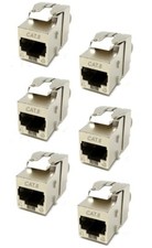 6x CAT.8 Shielded RJ45 Ethernet LAN Network 8P8C Jack Keystone 40Gbps Tool Less picture