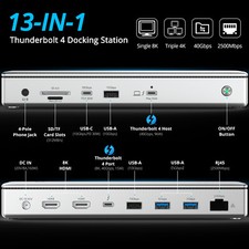 WAVLINK Thunderbolt 4 Dock 13-in-1 8K/Triple 4K, 96W PD, 40Gbps 2.5G Ethernet picture