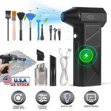 160000RPM Electric Compressed Air Duster Blower Brushless Cordless w/ LED Light picture