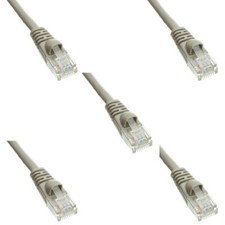 Pack of 5 Cables Snagless 35 Foot Cat5e Gray Ethernet Network Patch Cable picture