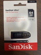 Sealed SanDisk Ultra 64GB USB 3.0 Flash Drive 130MB/s Read picture