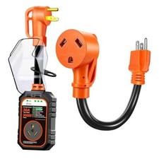 30 Amp RV Surge Protector 30000J+30A to 110Volt Adapter for Camper 30AMP Orange picture