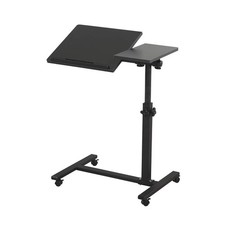 Overbed Bedside Desk Mobile Rolling Laptop Stand Tilting Table Height Adjustable picture