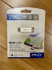 PNY 256GB Duo Link USB-C / USB-A Flash Drive/ 200 MG READ/USB 3.2 DUAL DRIVE NEW picture