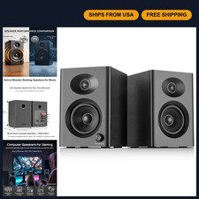 High-Quality Powered Desktop Computer Speakers for PC & Music - Black Pair picture