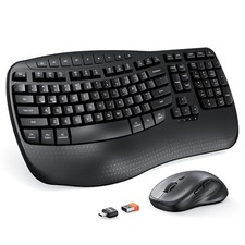 MEETION New Ergonomic Keyboard and Mouse Wireless Combo, Wave Keys Natural Ty... picture