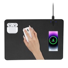 Wireless Charging Pad 2 in 1 Leather Multifunctional Office Desk Pad with Non... picture