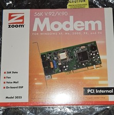 NIB Zoom 3025 56K V.92 V.90 PCI Internal Dial-Up Modem Windows 95 98 XP Sealed picture