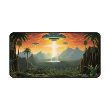 Tropical Mouse Pad, Alien Planet Desk Mat, Large XL Deskmat, Green Mouse Pad  picture