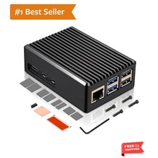 P573 Aluminum Case for Raspberry Pi 5, Fanless Heavy-Duty Passive Cooling Arm... picture