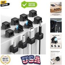 12 Pack Magnetic Cord Organizer Holder, Strong Adhesive Desk Cable Management... picture