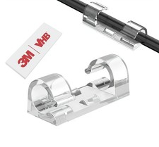 80pcs Adhesive Cable Clips 90 Strips, Finisher Wire Clamp Cord Clips Cable Ma... picture