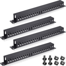 4 Pack 1U 19 Rack Mount Cable Manager 24 Slot Wire Organizer with Cover picture