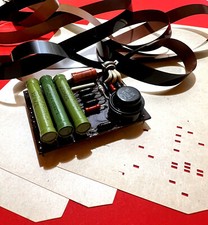 SET of Soviet Punch Cards (IBM 80-column), Magnetic Tape, Circuit Board MIR F2M picture