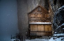 Landscape nature winter snow mountains house switzerland Custom Gaming Mat Desk picture