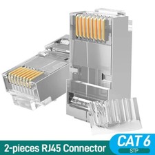 RJ45 Connector Shielded CAT6 Modular PLugs Gold Ethernet End Plated Load Bar picture