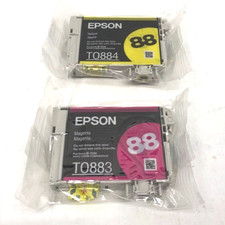 Epson 88 Yellow & Magenta Ink Cartridges T0883 T0884 Genuine OEM - NEW/SEALED picture
