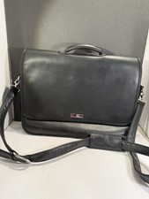 Nine West black leather messenger bag briefcase/laptop Bag  17 X 11 X 3 picture