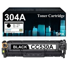 1-Pack CC530A 304A Black Toner Cartridge with Chip for HP CM2320 MFP, CP2025 picture