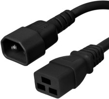 20 PACK LOT 3ft IEC C14 - C19 Black Power Cord 14AWG 15A/1875W 100-250V 1M picture