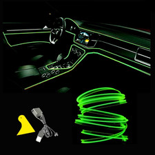 16.4ft EL Wire Lemon Green Car Interior Light, USB-Powered 6mm Flexible Benda... picture