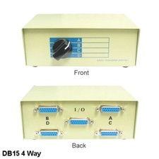 Kentek DB15 4 Way Data Switch Box Rotary Dail for MAC Monitor Display Joystick picture