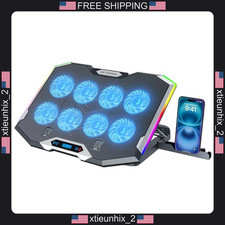 Laptop Cooling Pad with 8 Fans, RGB Lights, Adjustable Height for 15-17.3 Inch picture
