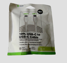 Youse 10 Ft. USB-C to USB-C Cable White New picture