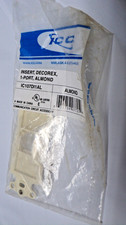 Lot of 2 New Sealed ICC Almond Wall Plate Insert Decorex 1-Port IC107DI1AL picture