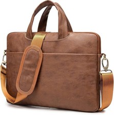 Waterproof 360° Protective PU Leather Briefcase Messenger Sleeve Bag for Laptop picture