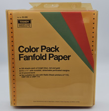 Tandy Dot Matrix Color Pack Fanfold Paper 9.5