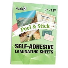 Koala Self Adhesive Laminating Sheets - 9 x 12 Inch Clear Laminate Sheets for  picture