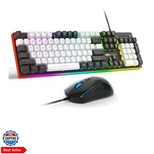 GT838 Gaming Keyboard and Mouse Combo, 104 Keys RGB Backlit Quiet Wired Keybo... picture