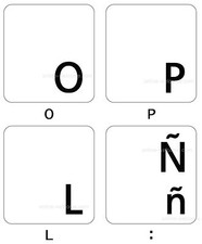 spanish latin american transparent keyboard sticker black letters picture