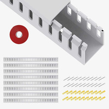 Open Slot Wiring Raceway Cable Duct, 123In Cable Management Channel Cord Track,D picture