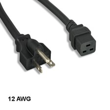 10x 6ft Black Heavy Duty Power Cord NEMA 6-20P to IEC60320 C19 12AWG 20A/250V picture