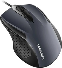 TECKNET USB Wired Mouse, 6-Button Corded Mouse with 2 Adjustable DPI, GRAY  picture