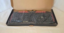 iBuyPower Ares M1 RGB Gaming Keyboard Spill Resistant Black Red Multimedia Keys picture