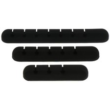 3Pcs Durable Silicone Cable Management Organizers Self Adhesive Cord Clips Black picture