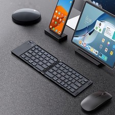 Ultra Slim Foldable Bluetooth Keyboard Wireless Pocket Travel iPad iPhone Tablet picture
