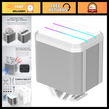 Dual Tower CPU Cooler with Hidden Fan, ARGB Lighting, Intel & AMD Compatible picture
