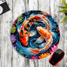 COLORFUL KOI CUSTOM MOUSEPAD ROUND 8