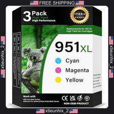HP 951 XL Ink Cartridges Combo Pack Cyan Magenta Yellow High Yield picture