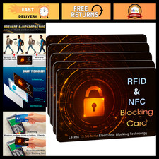 5 Pack RFID Blocking Credit Debit Card Sleeves - Orange & Black Security Protect picture