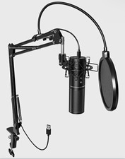 TONOR Q9 USB Cardioid Condenser Microphone Kit w/ Boom Arm & Pop Filter Black picture
